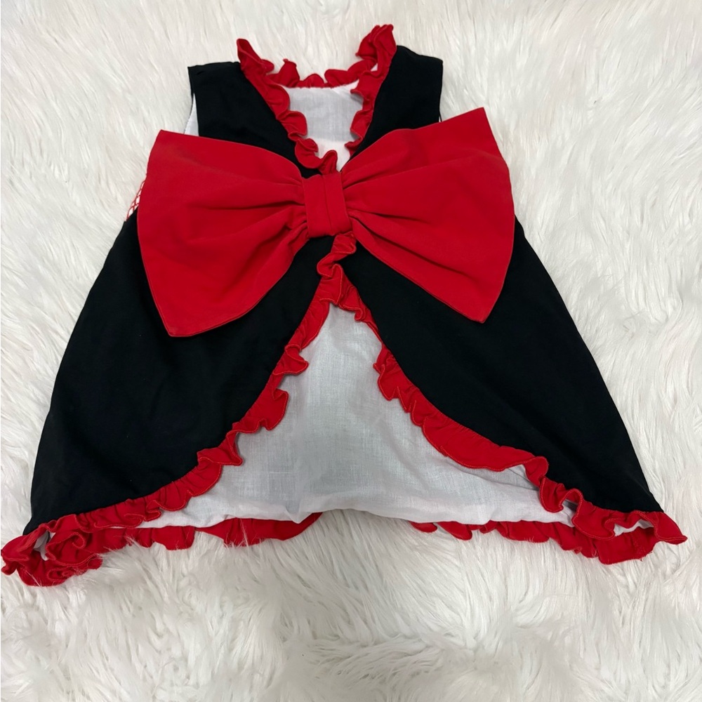 UGA Football Dawgs University of Georgia Black and Red Ruffled Toddler Top - Picture 3 of 5